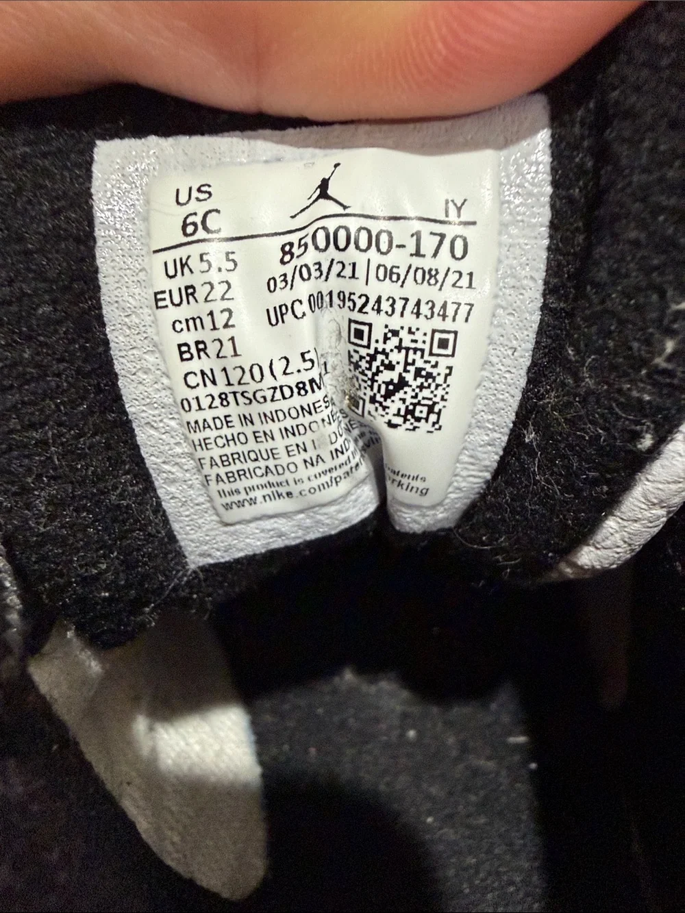 Jordan Kids White Black with Gold Jumpman Baby Sneakers